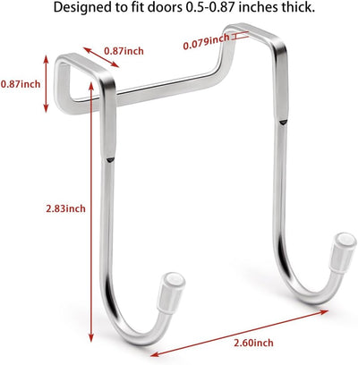 Ganchos acero inox para puertas baño y armario