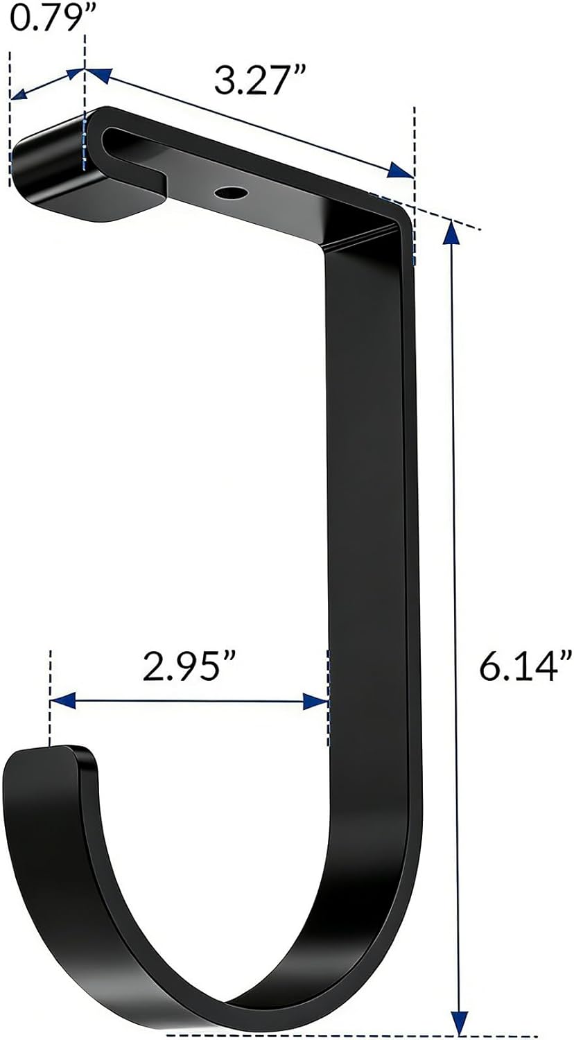 Pack 6 Ganchos Bici Almacenamiento Garaje Techo Pared Negro