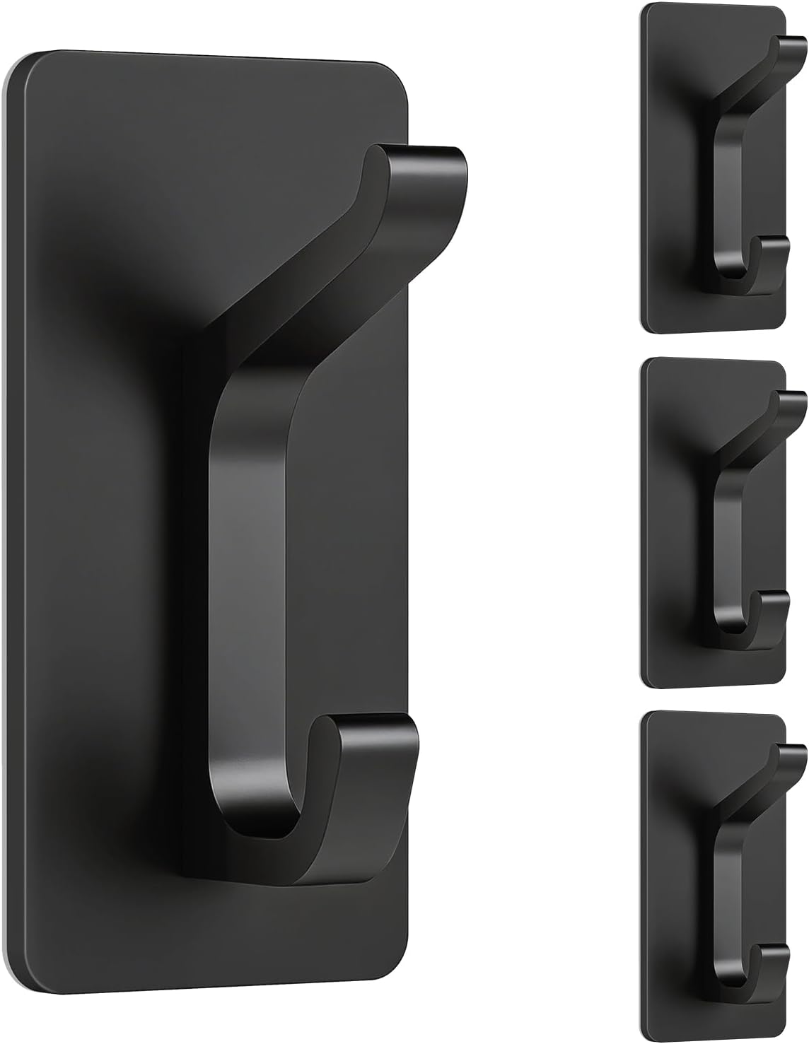 Ganchos adhesivos negros para pared paquete 4