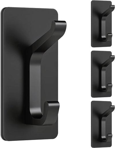 Ganchos adhesivos negros para pared paquete 4