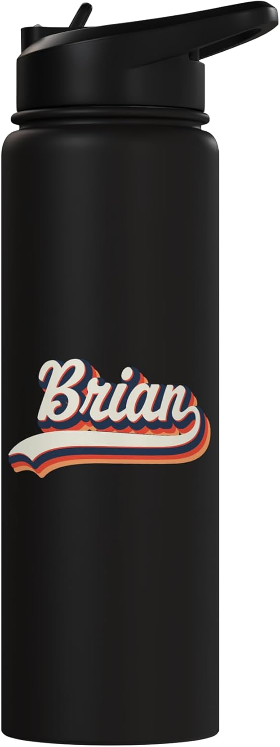 Botella agua acero inox personalizada estilo retro 70s