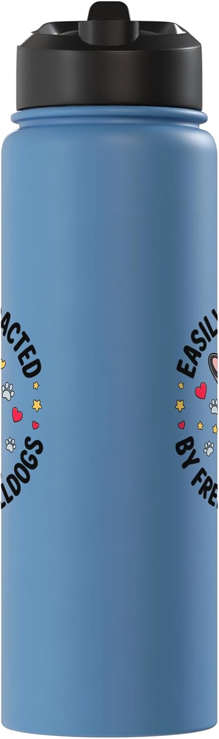 Botella agua acero inox aislada perro francés