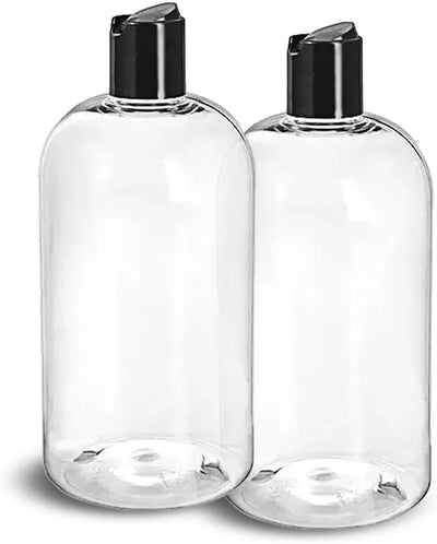 Botellas plástico 16oz tapas negras recargables sin BPA