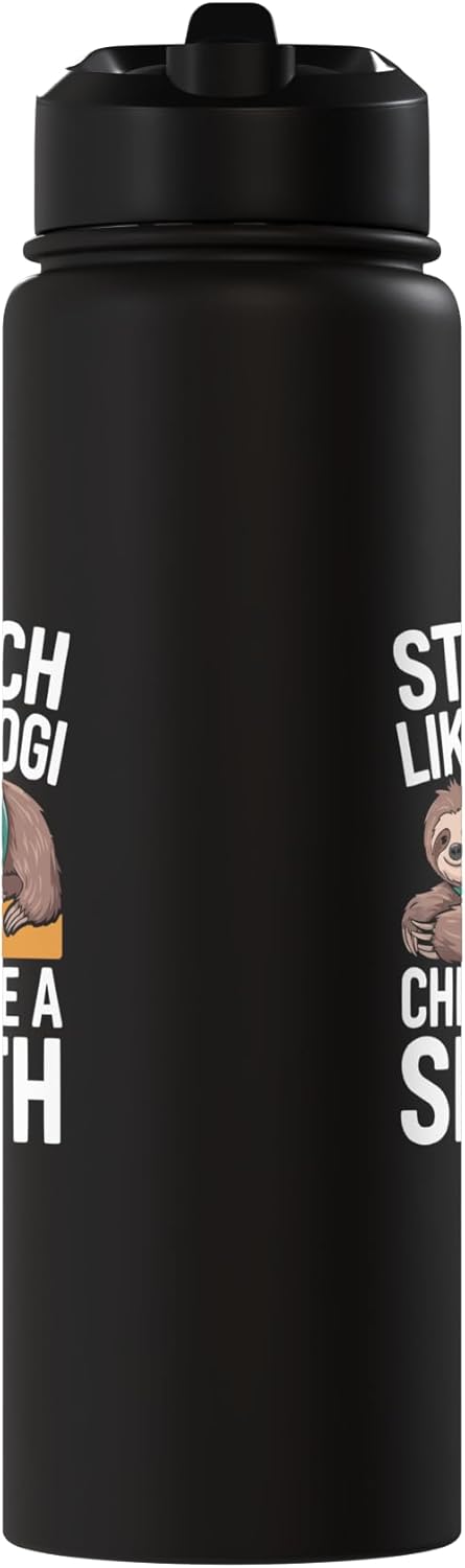Bottella de agua acero inoxidable aislada para yoga y meditación