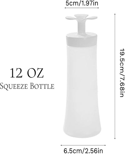 Botellas exprimibles al revés de 12 oz sin fugas para condimentos paquete 2