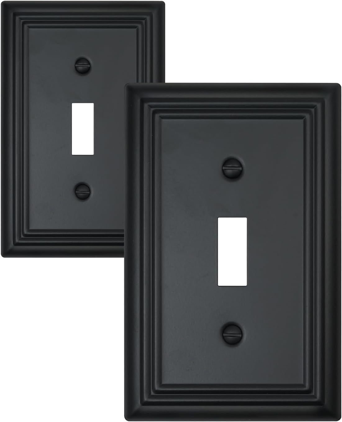 2 Pzas Cubiertas Interruptor Metal Negro 3.15x4.88pulg