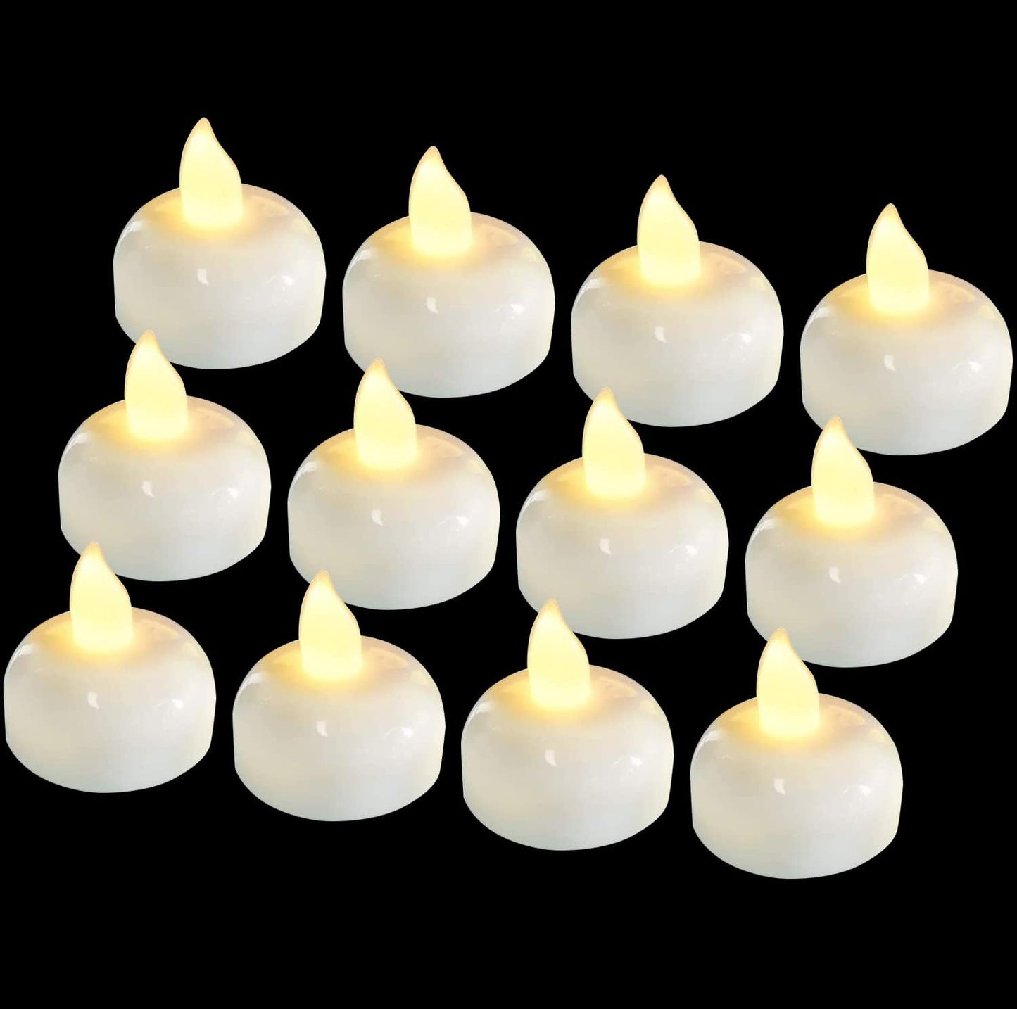 12 Velas Flotantes Parpadeantes Sin Llama Amarillo Cálido