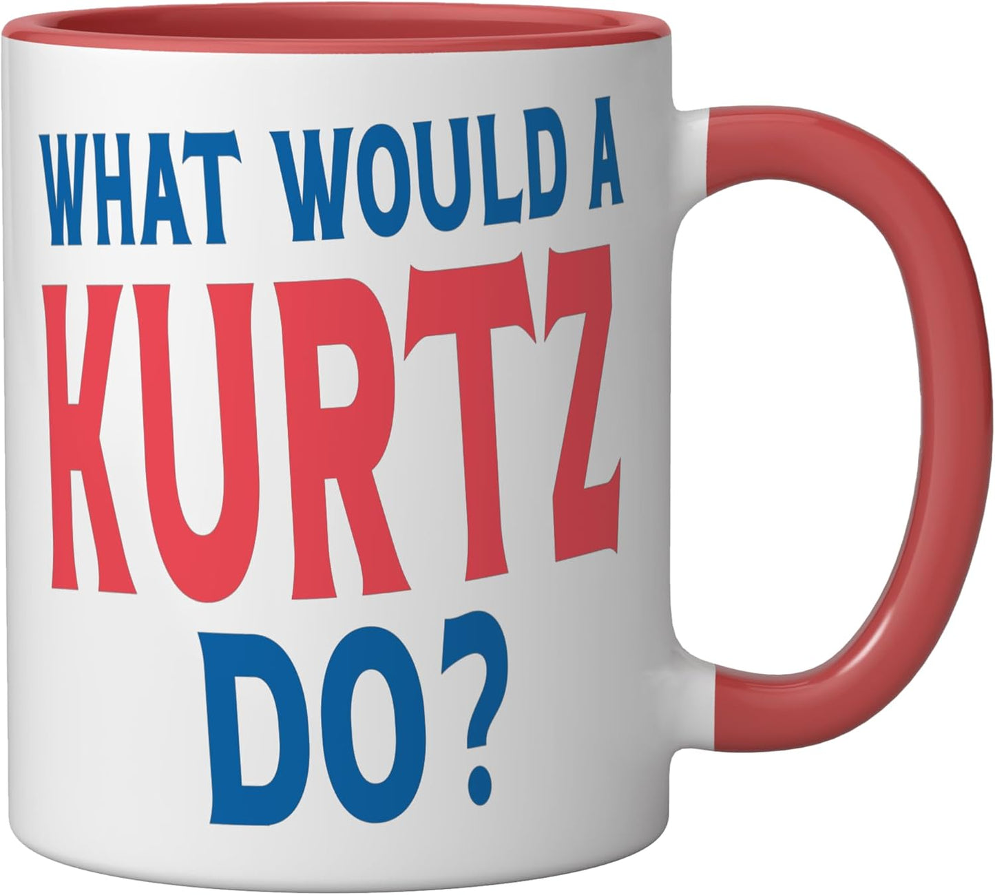 Taza Cerámica Kurtz Roja y Blanca Humorística