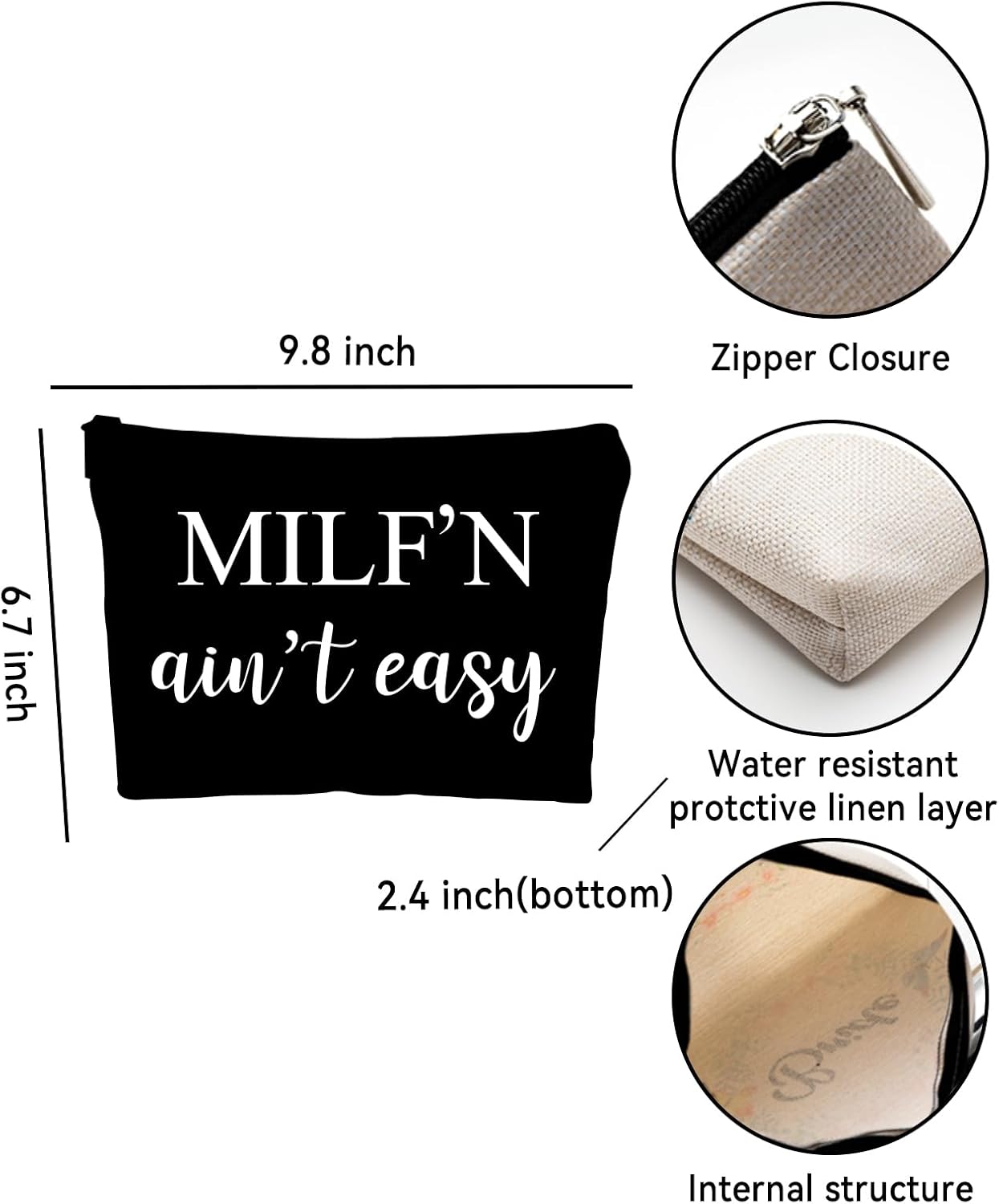 Bolsa cosméticos divertida para mujer y trabajo