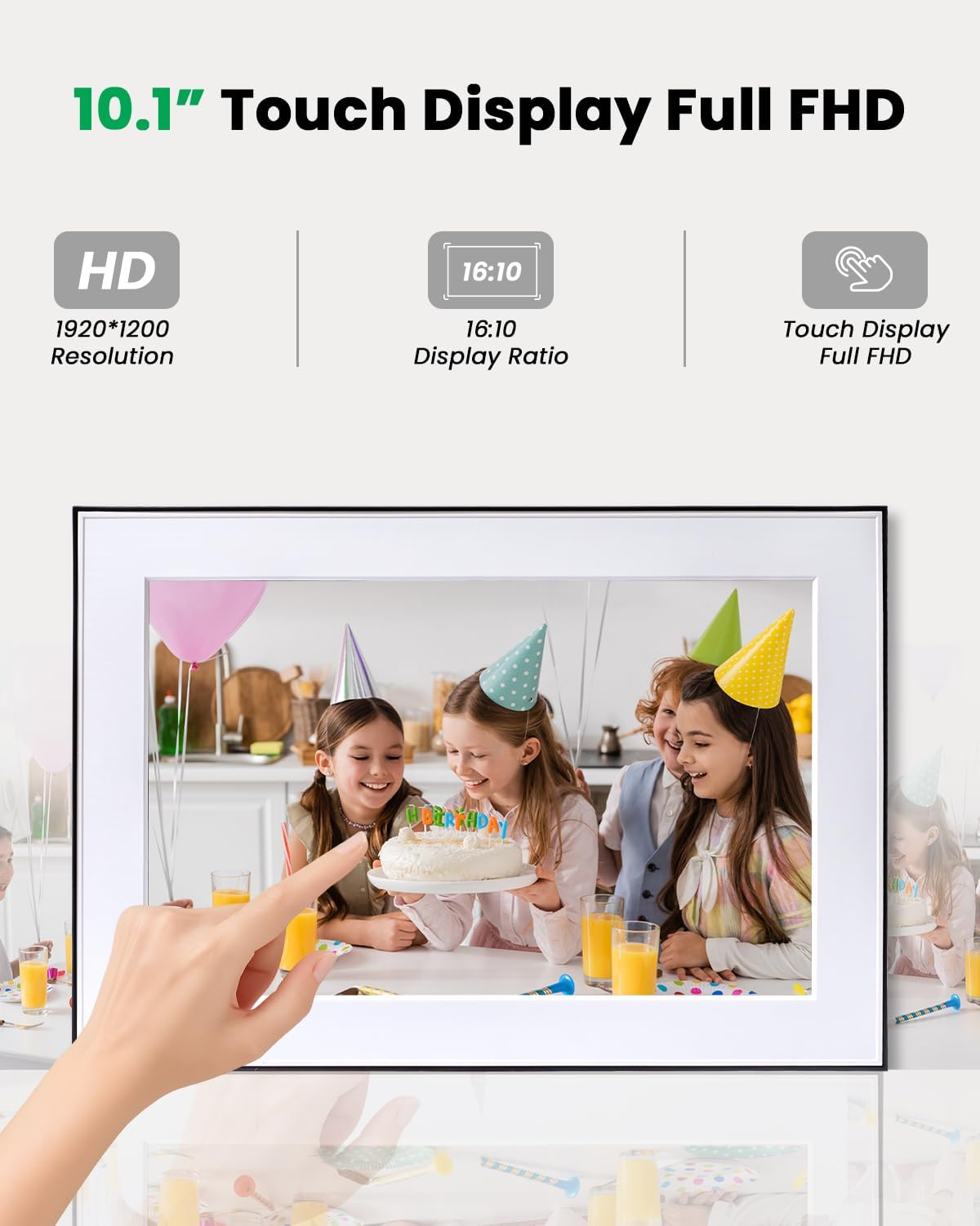 Marco inteligente Full HD WiFi 10.1pulg con pantalla táctil IPS