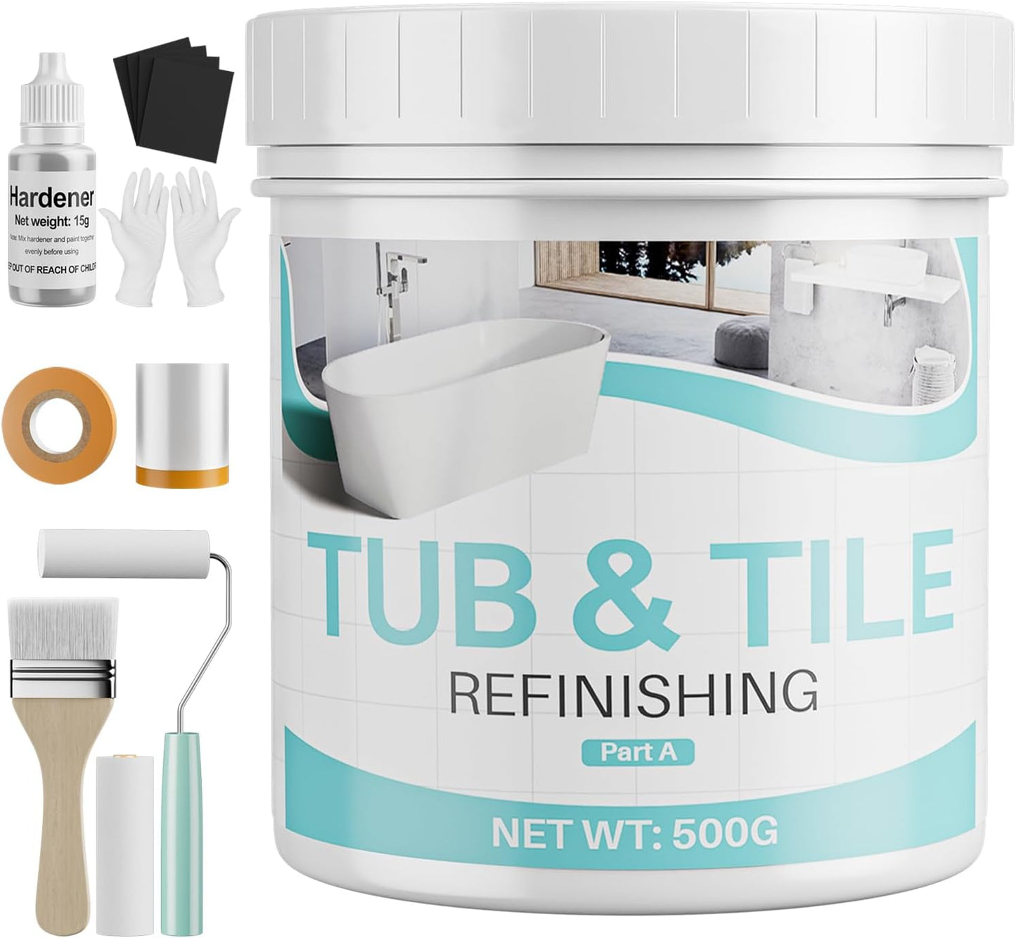 Kit reacabado bañera azulejos blanco 25-30ft²
