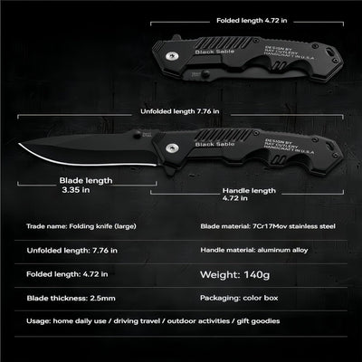 Navaja bolsillo plegable supervivencia táctica EDC con clip