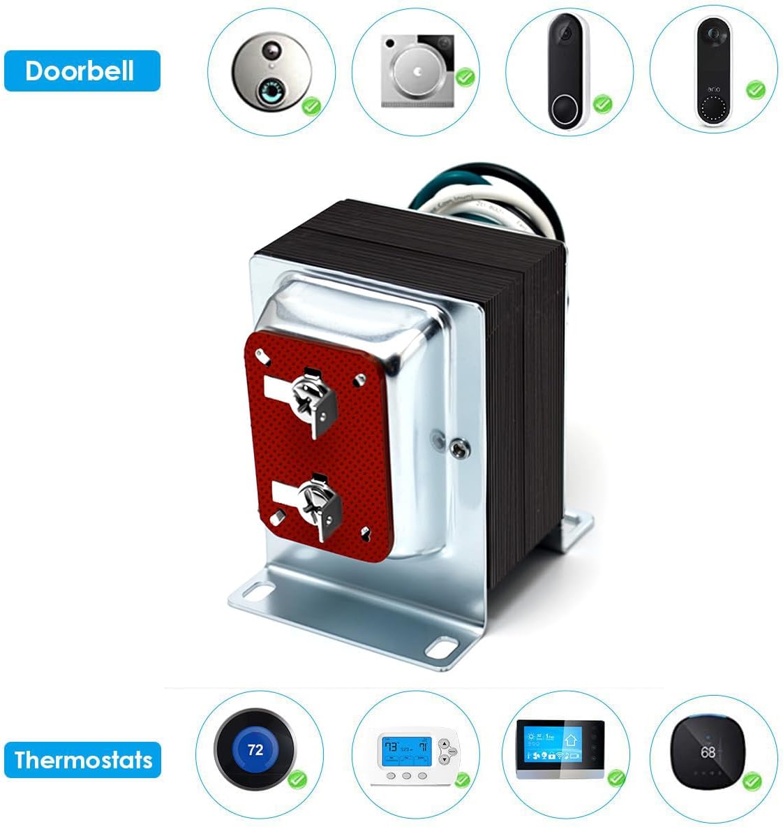 Transformador timbre puerta 24V 40VA para Ring Nest