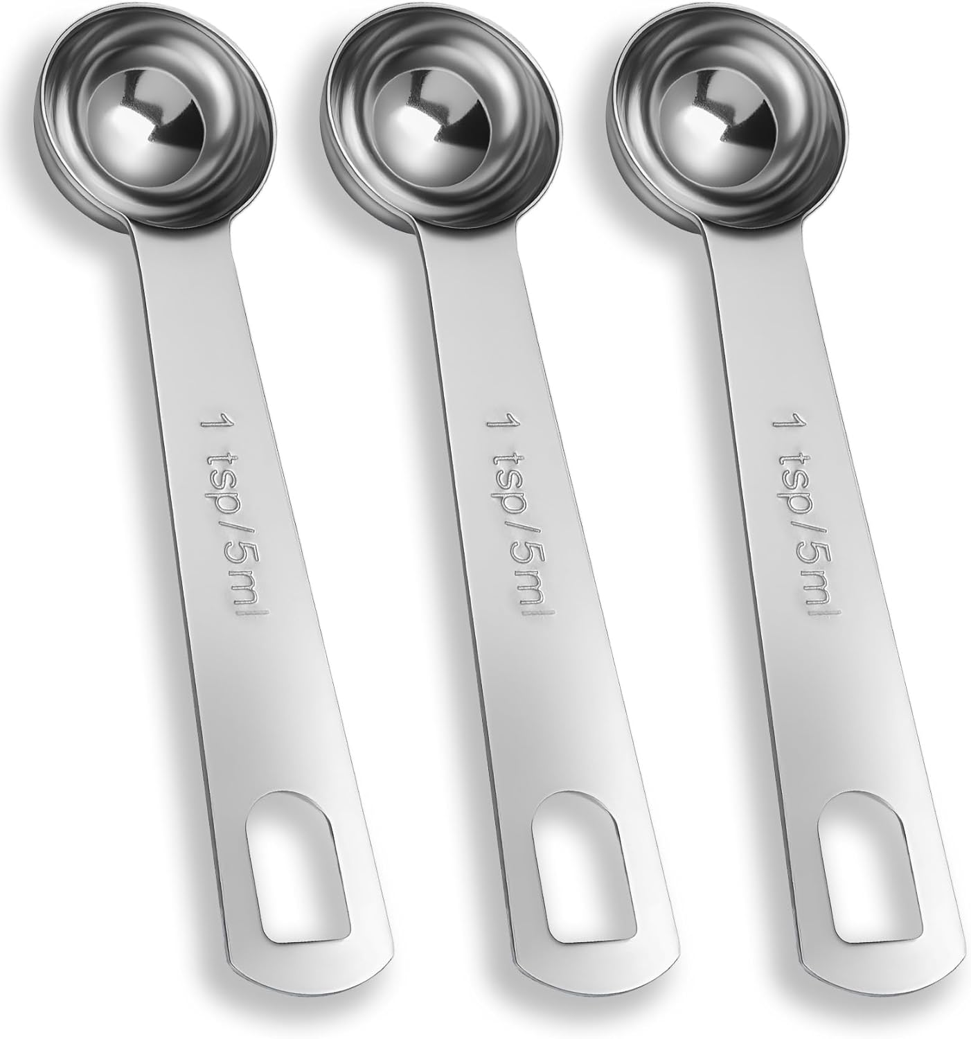 3 cucharaditas medidoras de acero inoxidable resistente para cocinar especias