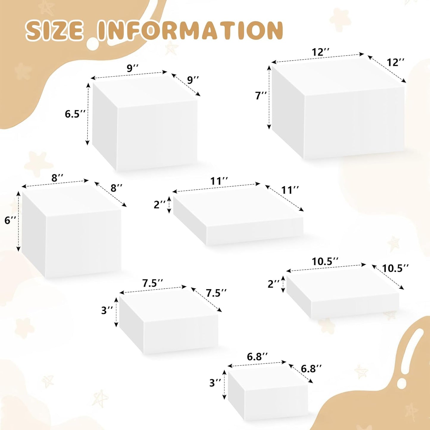 Juego de 7 elevadores acrílicos grandes para mesa
