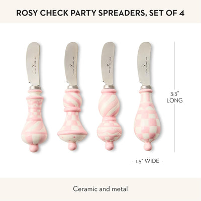 Set 4 Esparcidores Fiesta Metal Rosado y Blanco