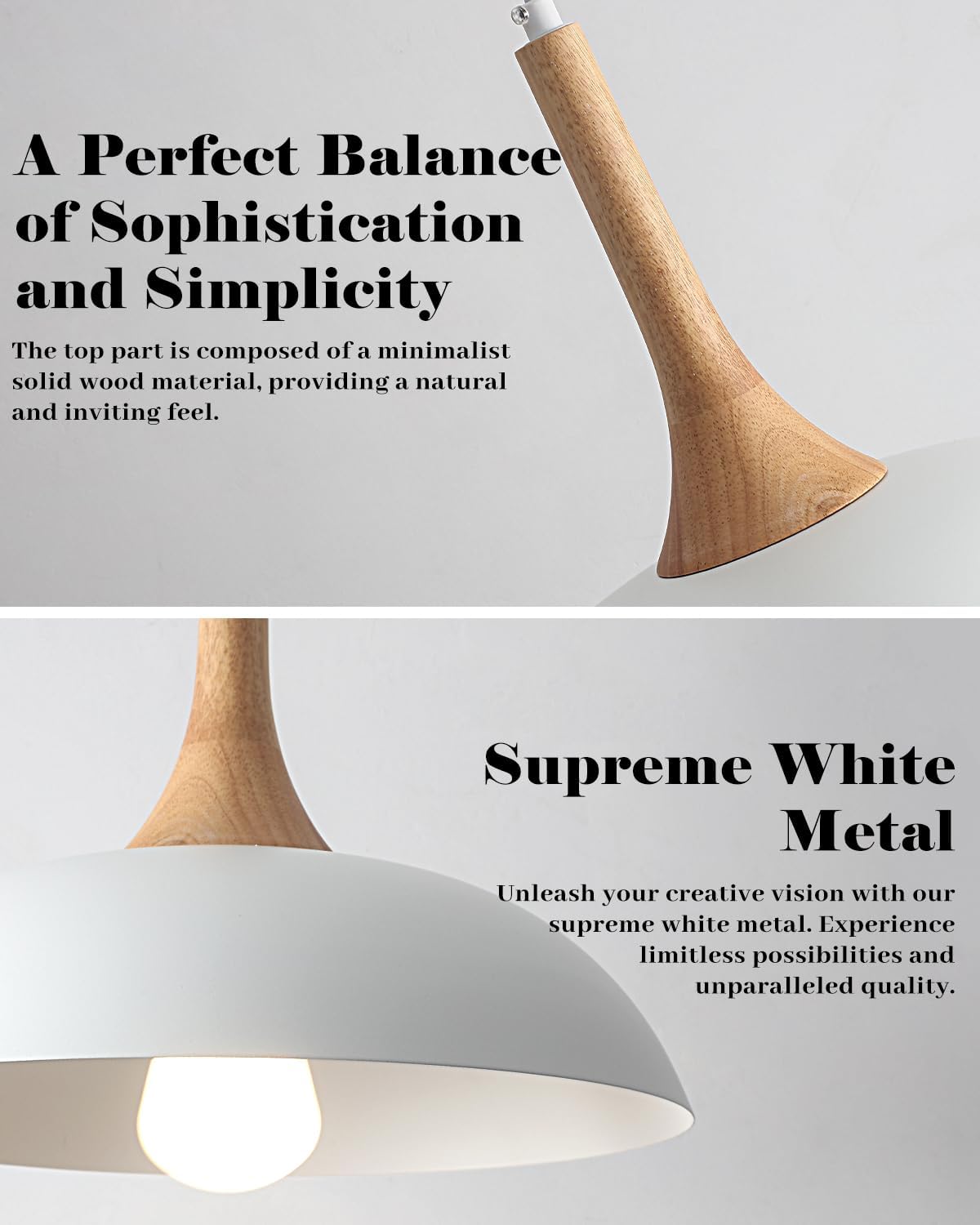 Lámpara colgante madera blanca set 3 13.8pulg para cocina comedor