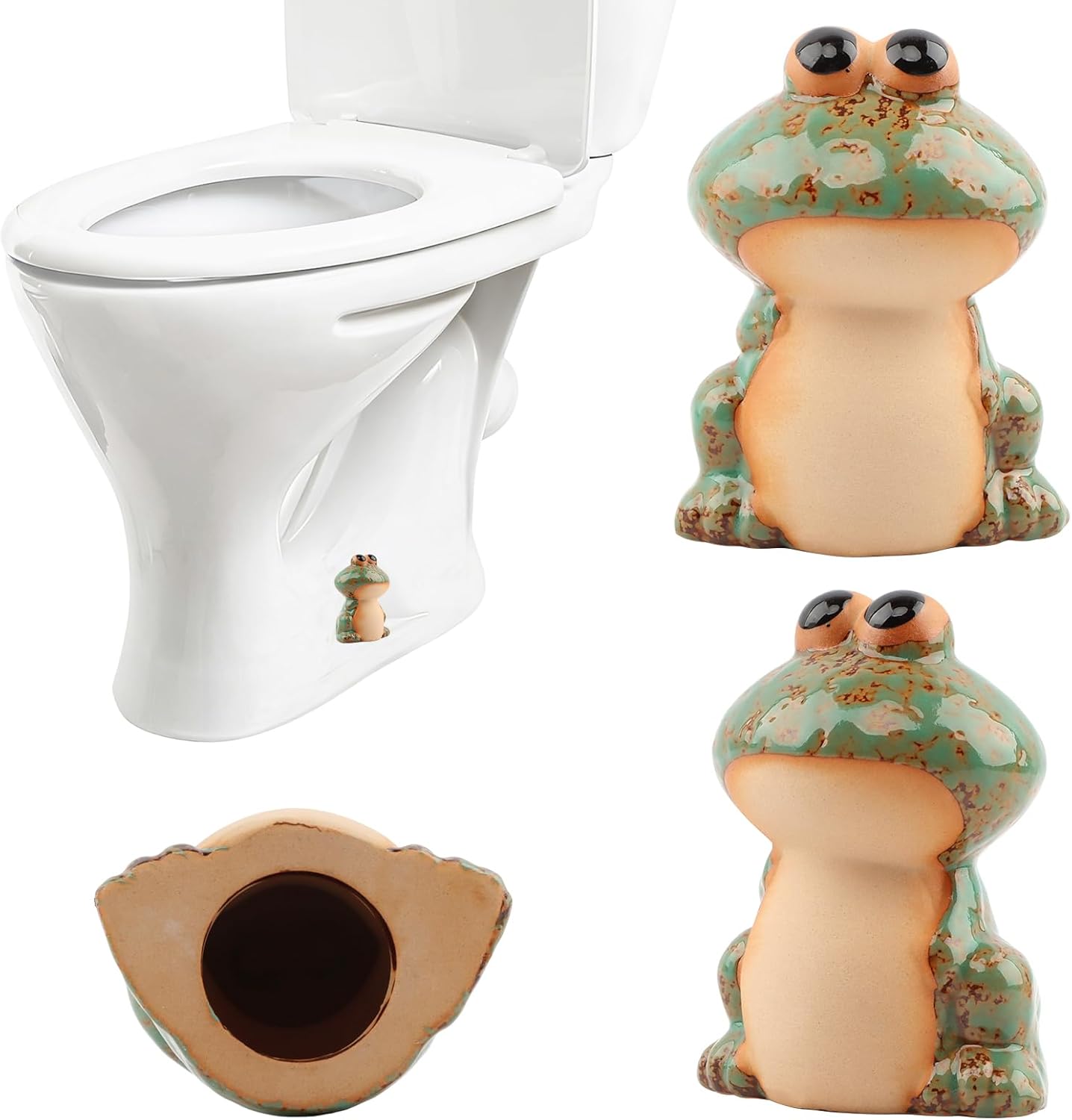 2 Fundas Perno Inodoro Rana Tapas Cerámica Decoración Baño