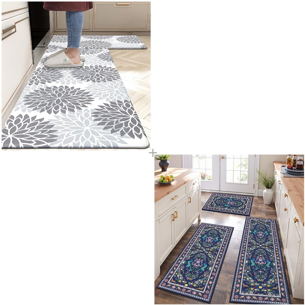Set 2 Alfombras Cocina Antifatiga y Bohemias