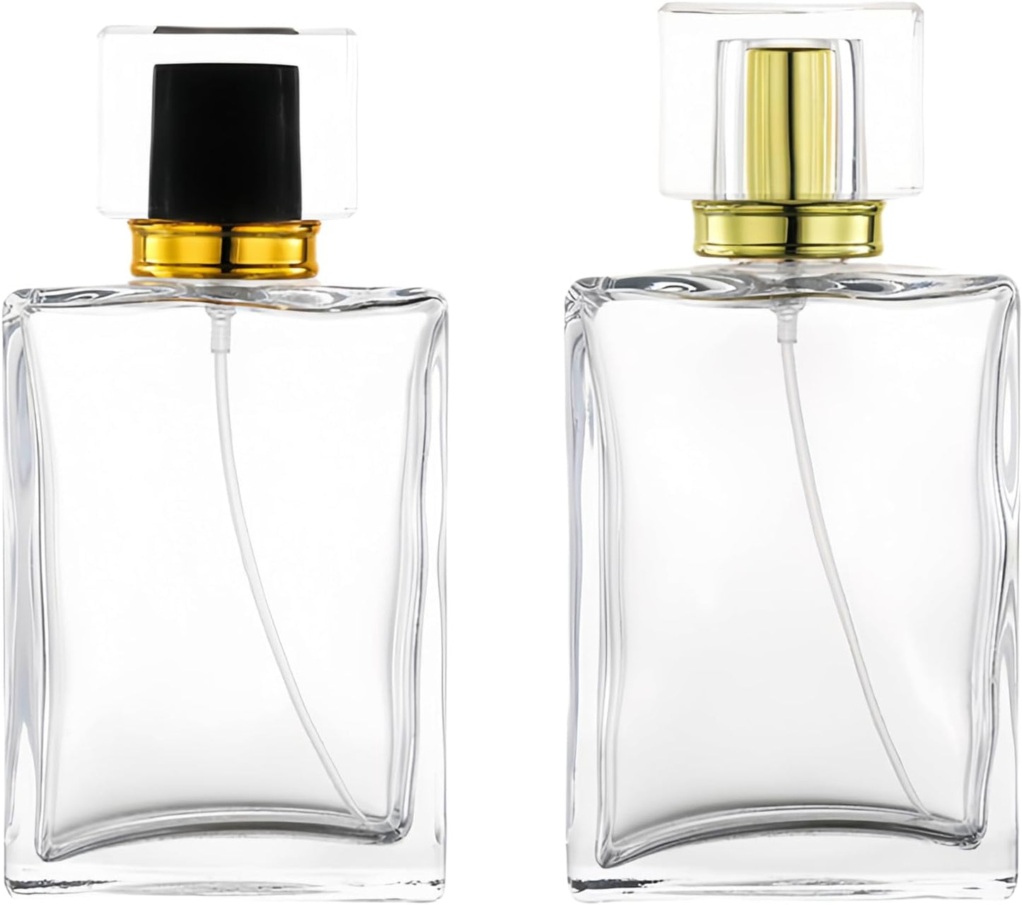 2 Botellas Perfume Vidrio 3.4oz Recargables Viaje Rociador Niebla