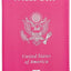 Cubierta pasaporte PU logotipo dorado EE.UU. Rojo rosa moda
