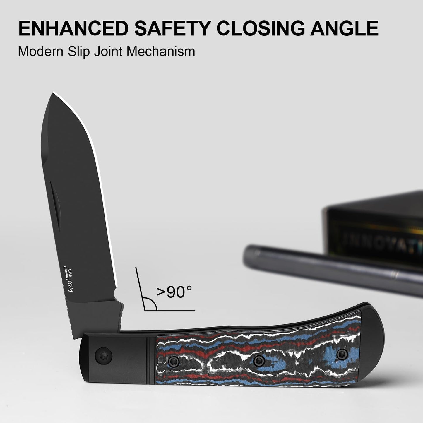 Cuchillo bolsillo EDC hoja DLC 2.95pulg aluminio negro