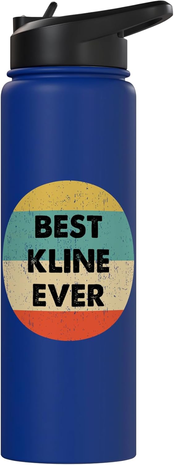 Botella de agua acero inoxidable Kline Name aislada