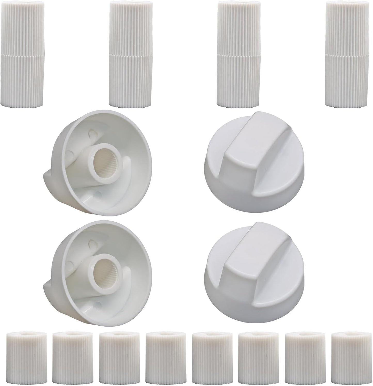 Set 4 Perillas Universales Blancas con 12 Adaptadores Estufa