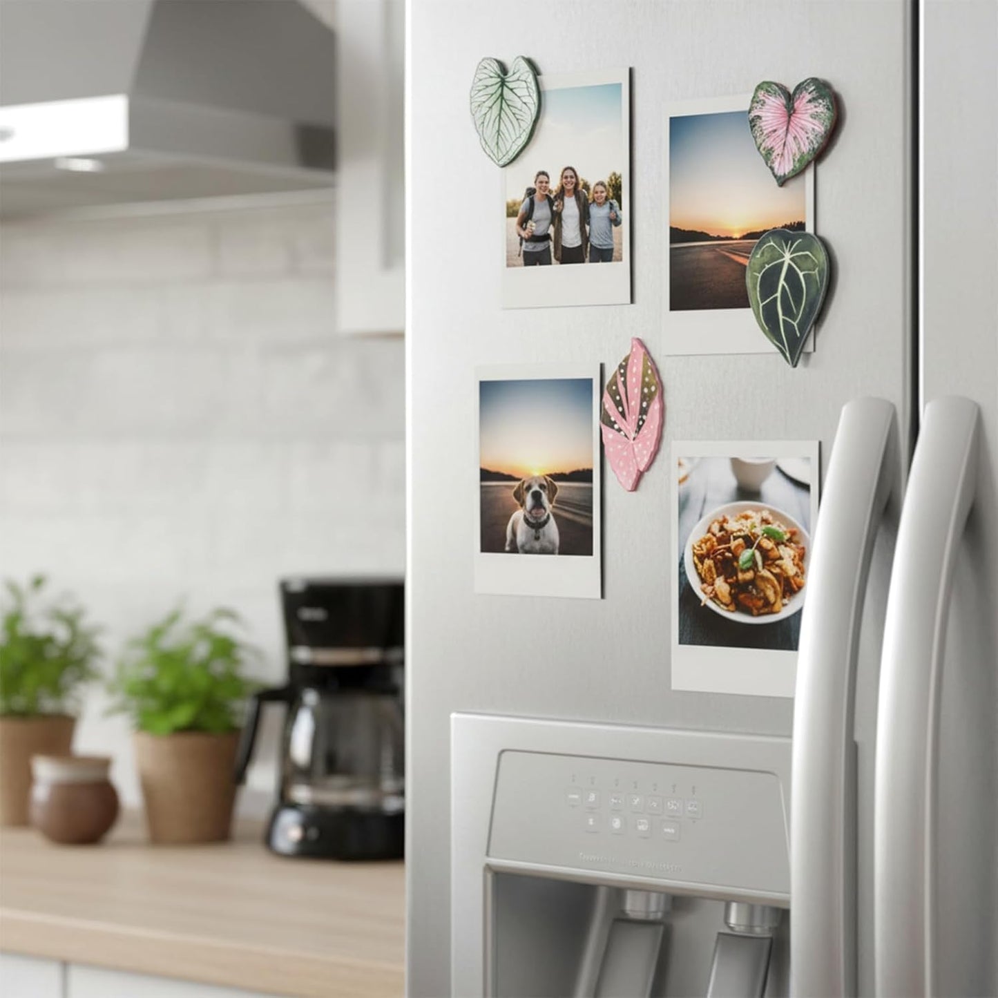 10 imanes decorativos para nevera en forma de hojas
