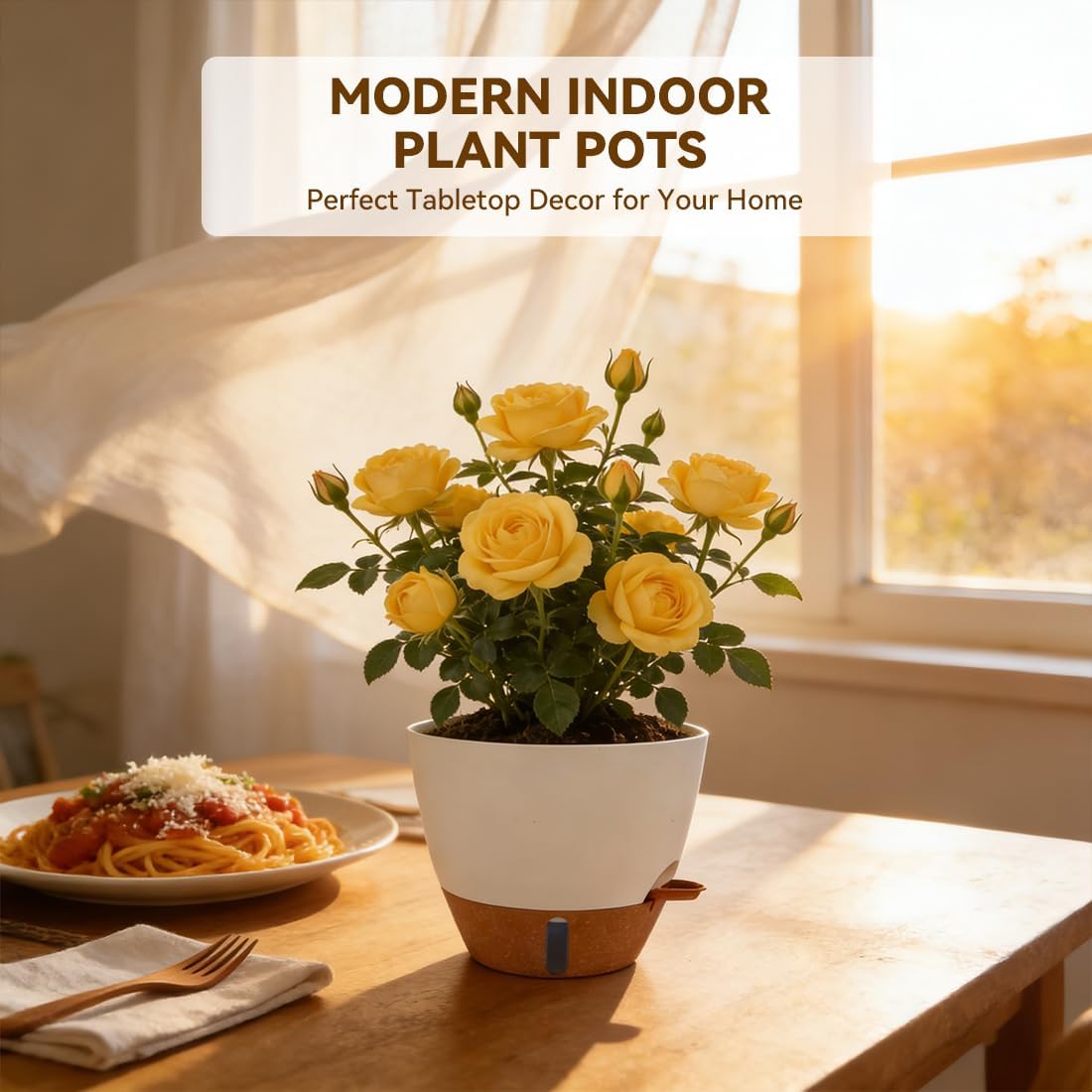 Macetas plástico riego automático 5.5-7pulg jardín interior