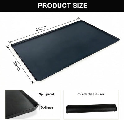 Tapete de silicona antideslizante para cafetera 24x16 pulgadas negro