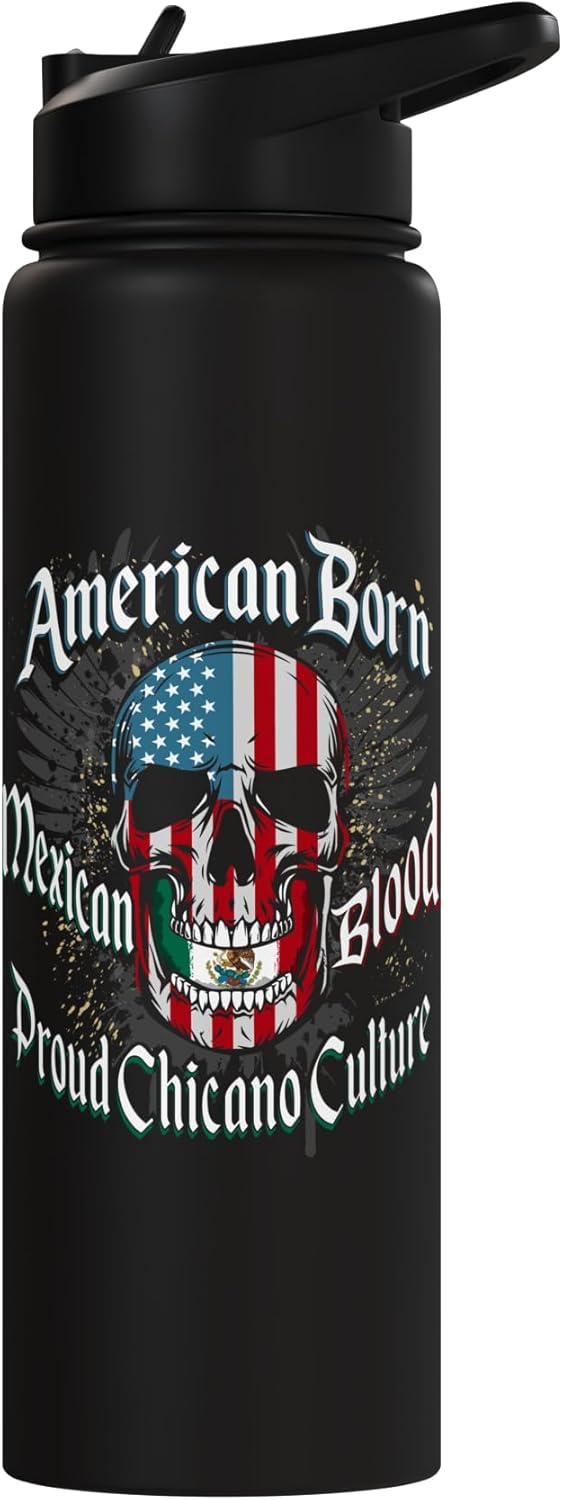 Botella de agua aislada de acero inoxidable Lowrider Chicano