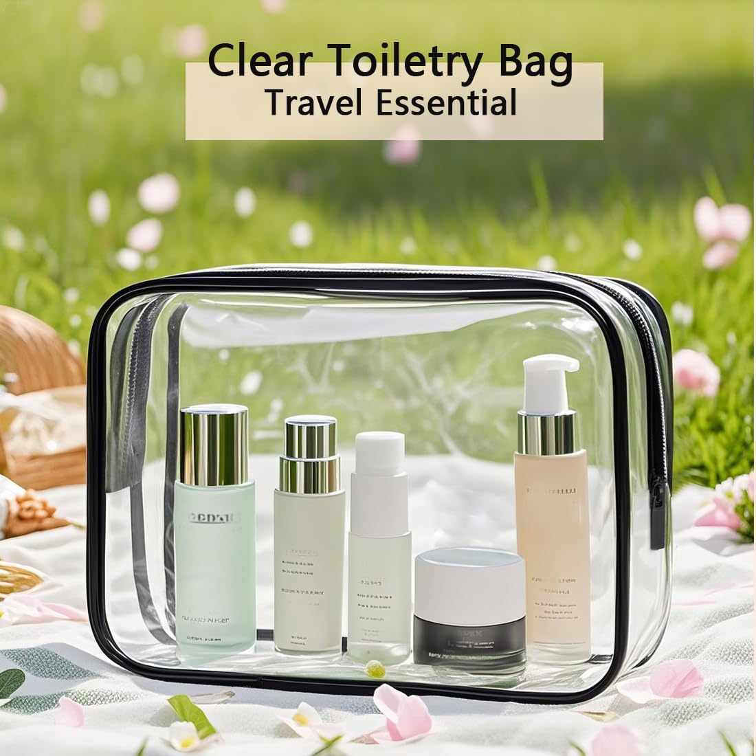Neceser transparente TSA 2uds resistente al agua para viaje