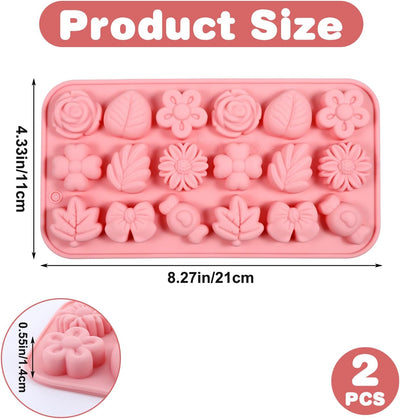 2 Moldes Silicona Flores para Dulces Gelatina Cupcakes