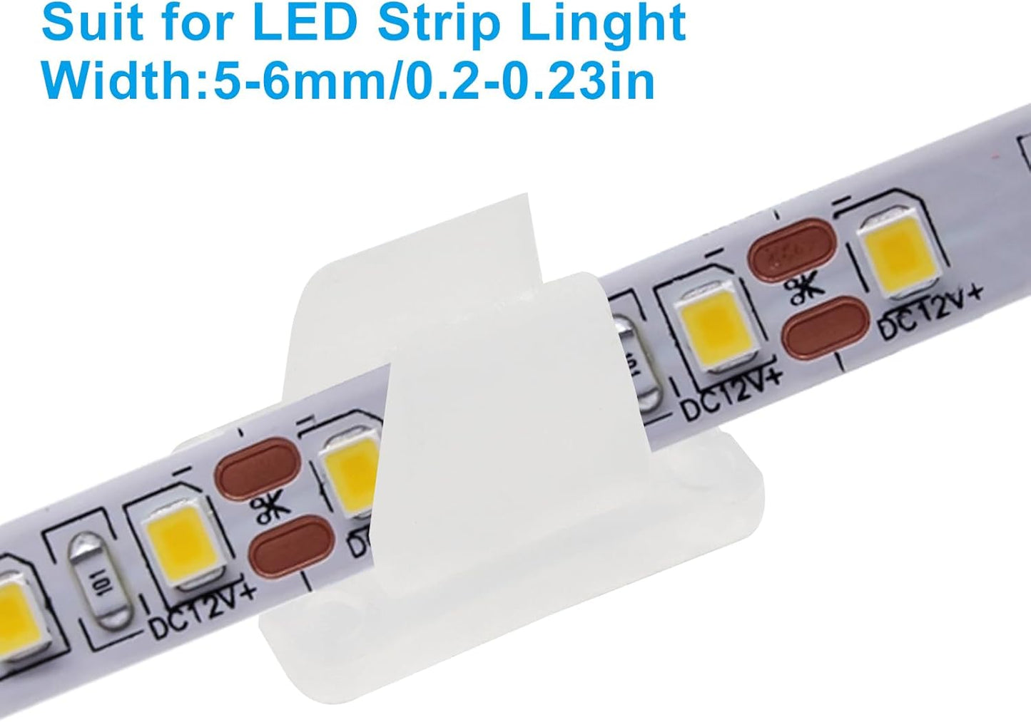 Pack 30 clips montaje tira LED soportes translúcidos impermeables