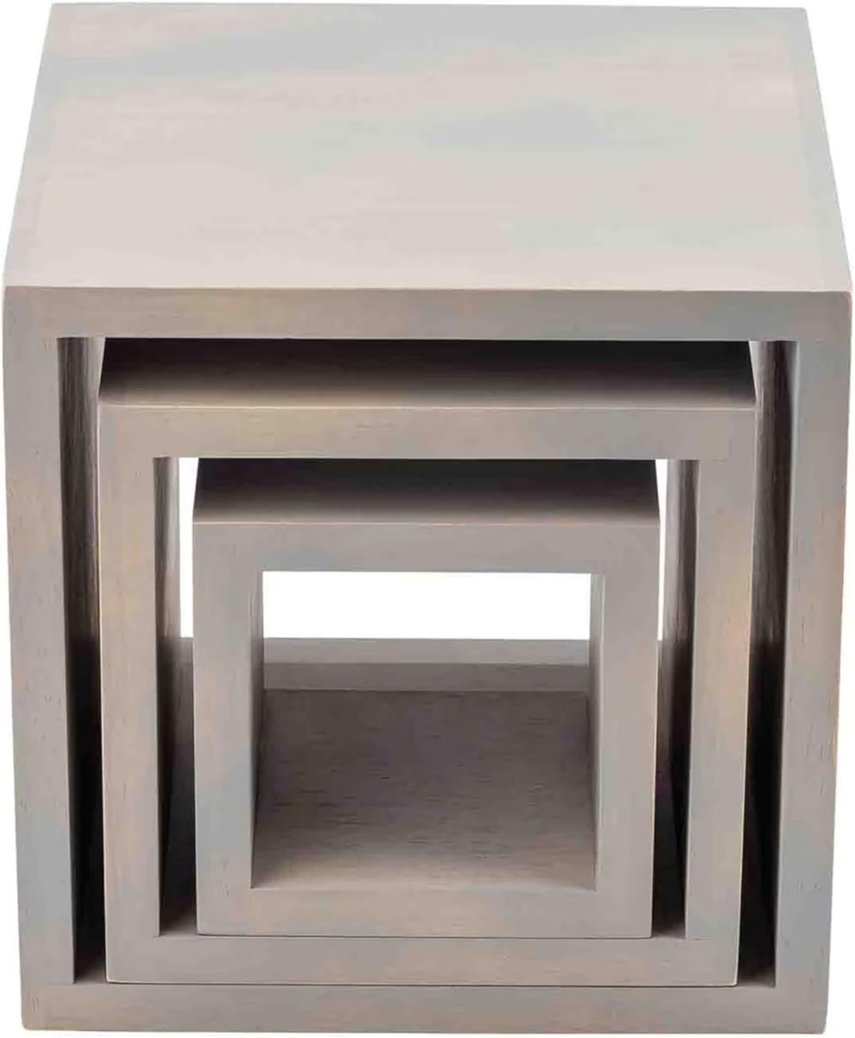 Juego 3 Elevadores Cuadrados Madera Gris 5x7x9pulg