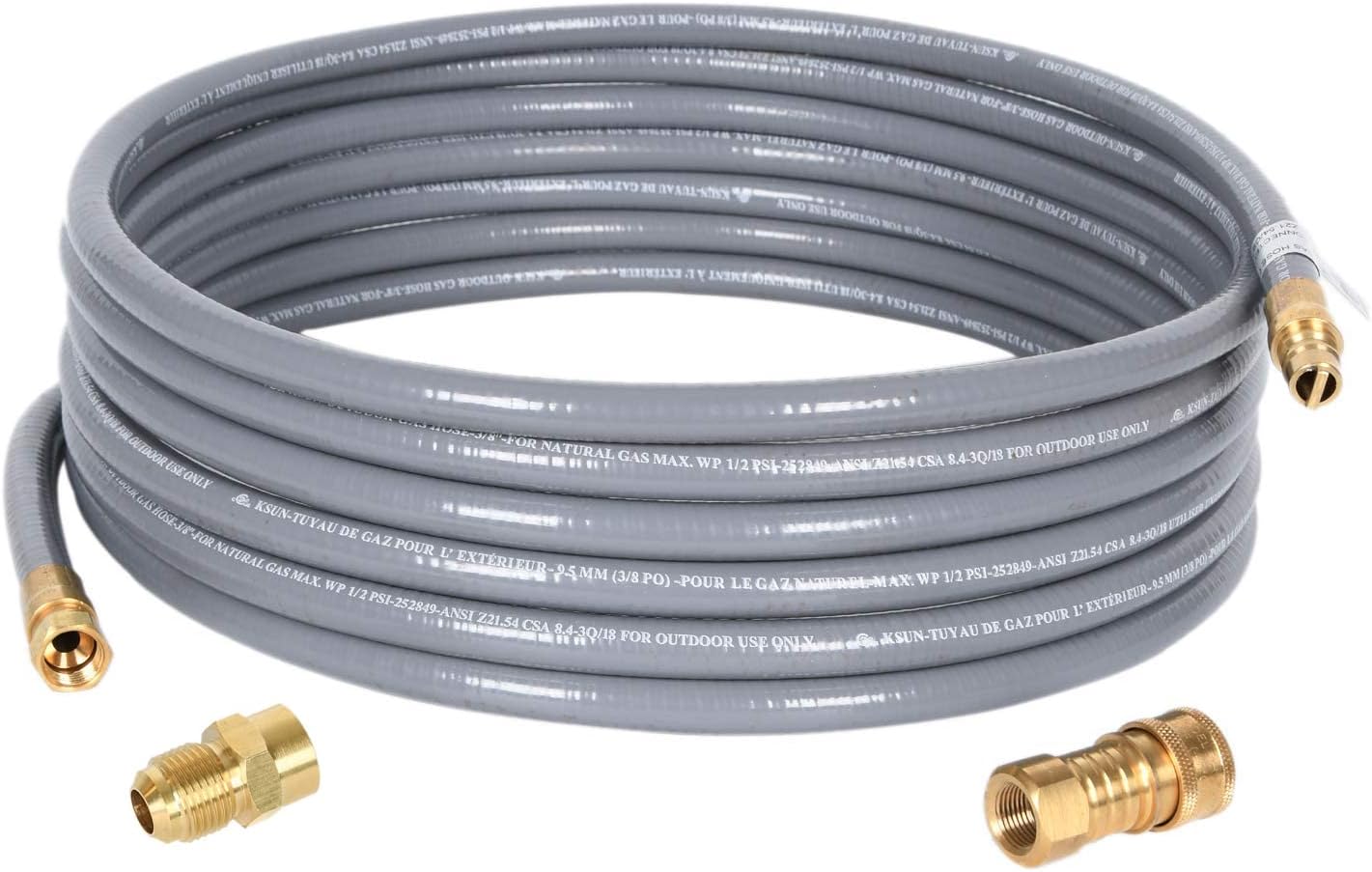 Manguera propano 10ft 1/2pulg adaptador 3/8hembra a 1/2macho