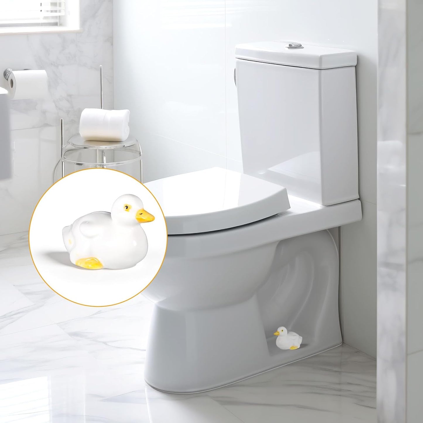 2 Fundas Decorativas para Pernos Inodoro Cerámica Blanca
