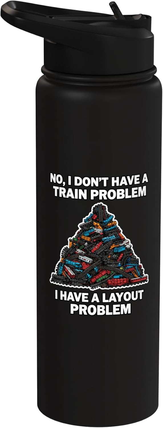 Bottella de agua aislada de acero inoxidable tren modelo coleccionista