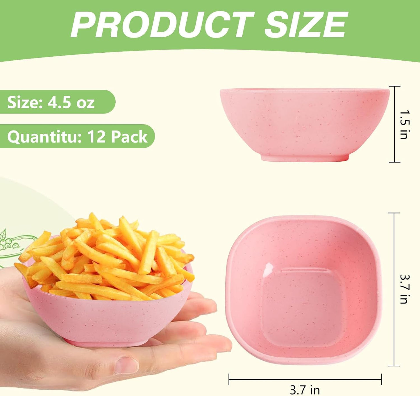 Paquete de 12 cuencos irrompibles para salsas de 4.5 oz rosa