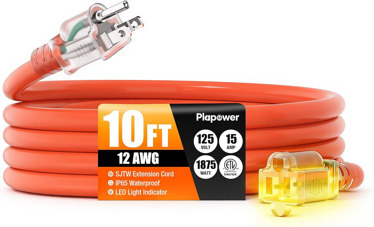 Cable extensión exterior 10ft impermeable 12/3 con indicador