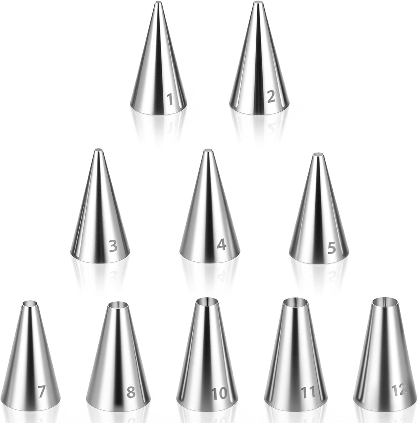 Set 10 puntas tuberías acero inox para glaseado tartas
