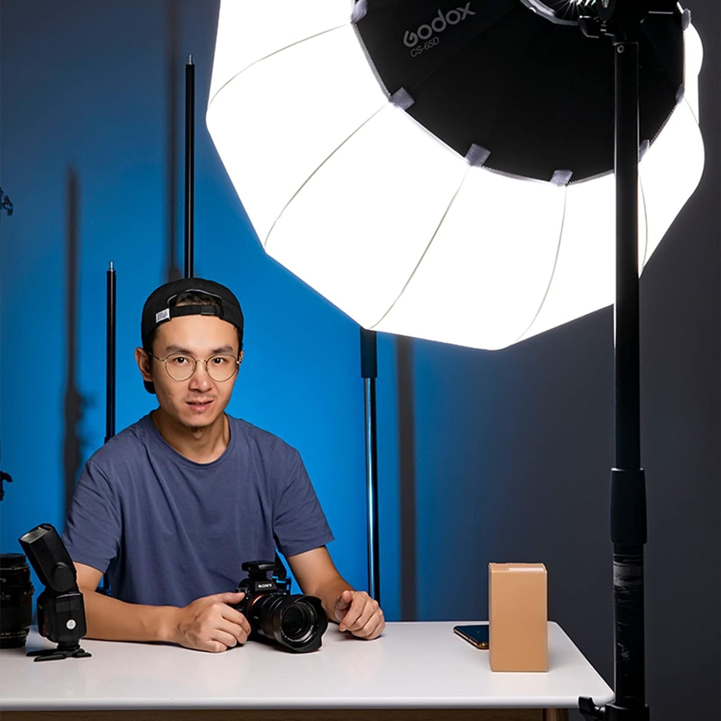 Linterna Softbox 33.5pulg ajuste rápido con falda y bolsa estudio