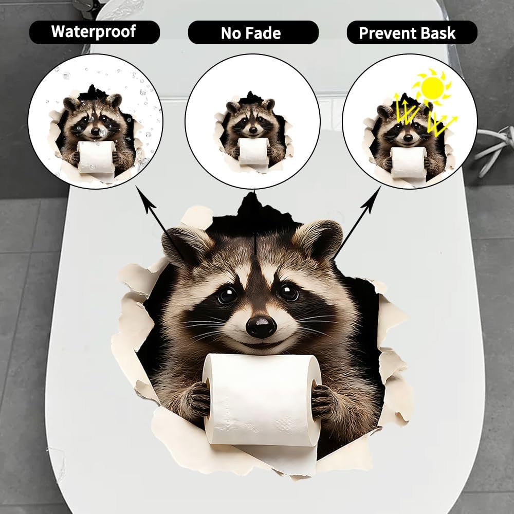 Adhesivo inodoro 3D con animales decoración hogar