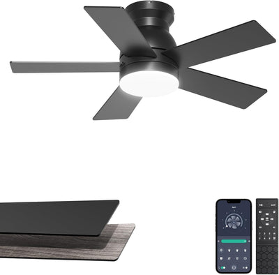Ventilador techo 32pulg luz motor CC silencioso pasillo armario