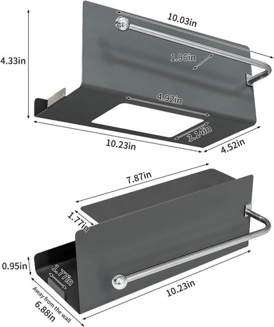 Soporte 2 en 1 para toallas de papel con dispensador de metal