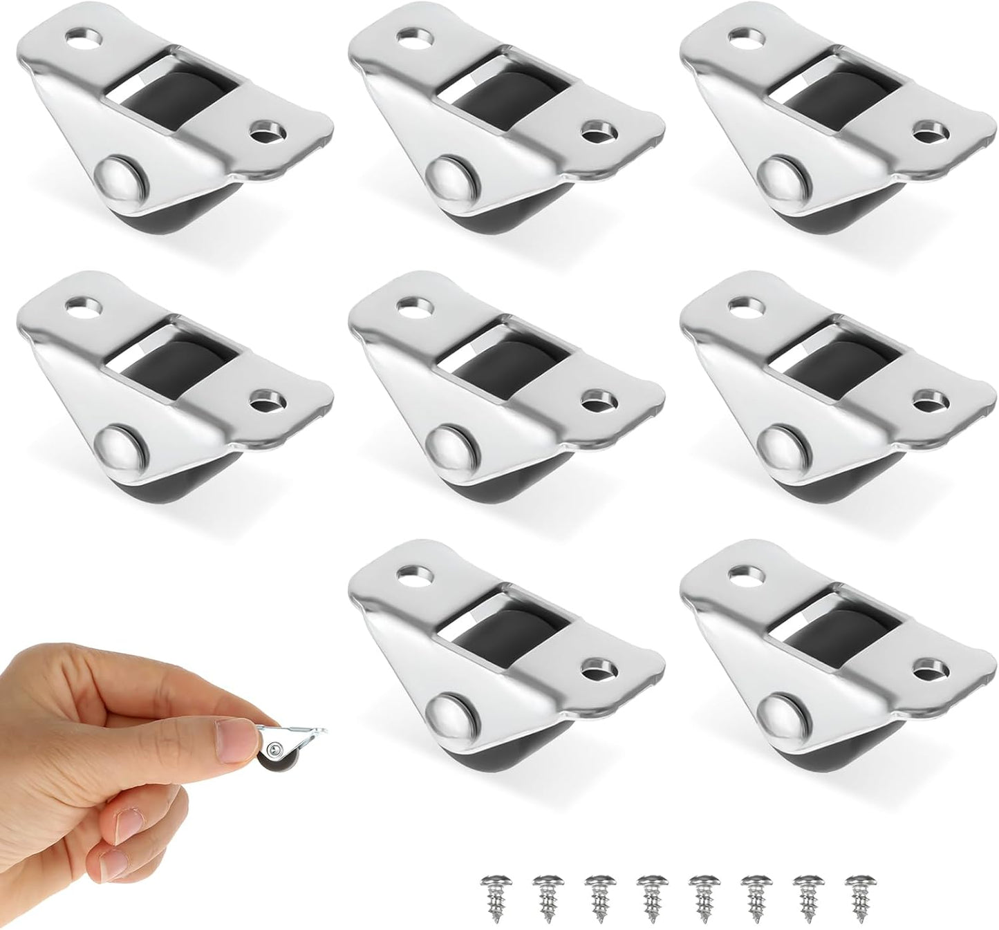8 Ruedas Giratorias Muebles Perfil Bajo Acero
