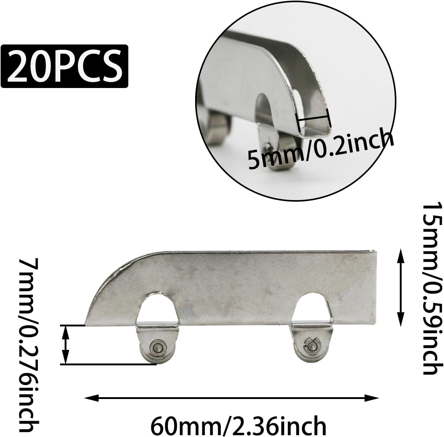 20 Pzas Polea Acero Inox Mini Escaparate Puerta Corrediza 0.18pulg