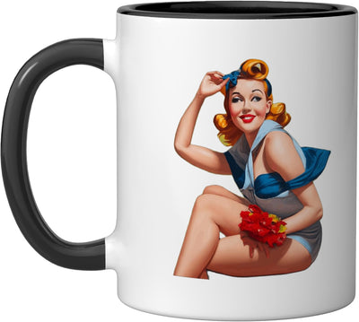 Taza Cerámica Pin Up Negro/Blanco