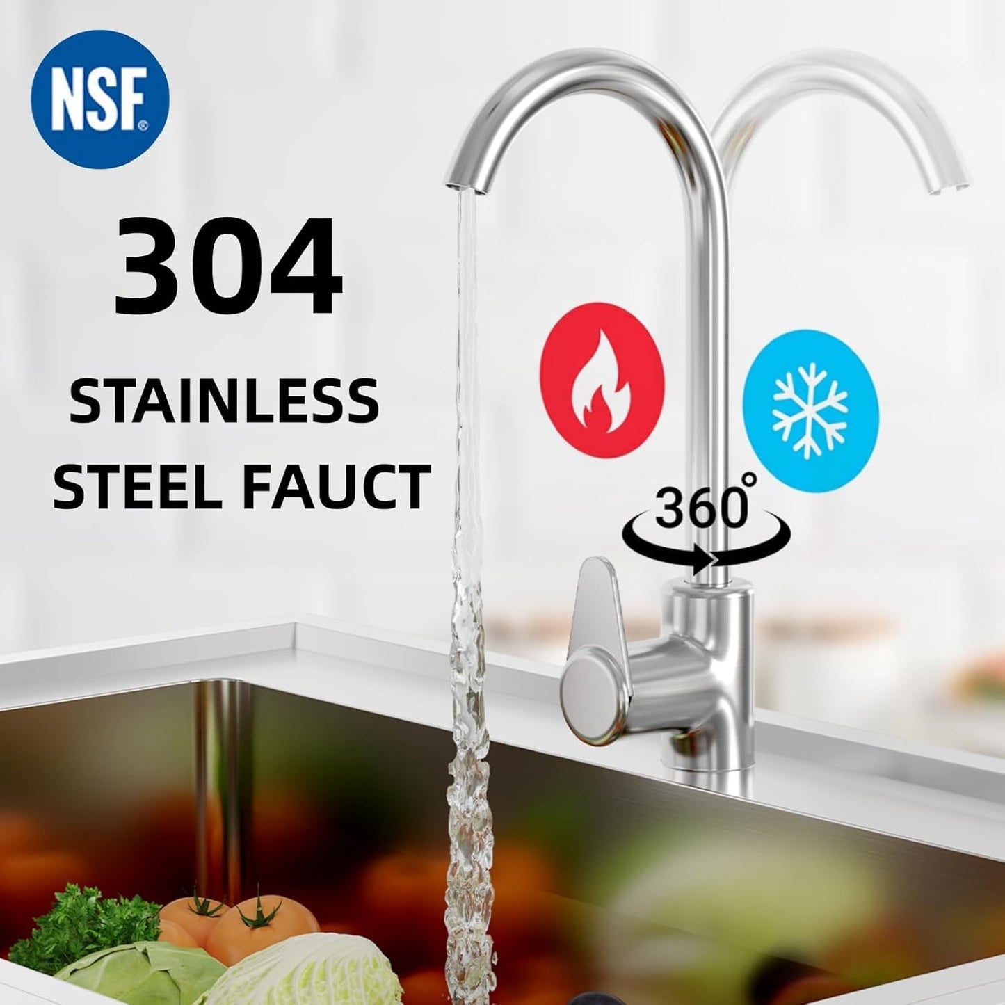 Fregadero acero inox 24x20x41pulg independiente con grifo